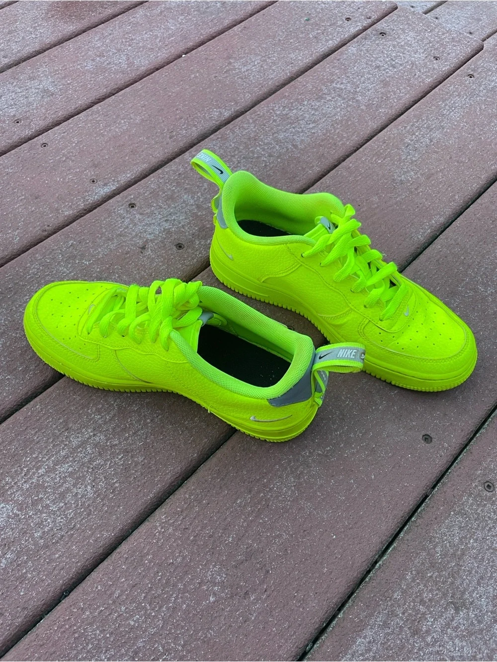 Kids Nike Air Force 1 Shadow – Volt/Neon Green (Rare)